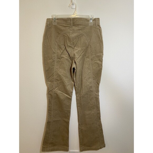 Revolt Rare Vintage Corduroy Retro Flare Jeans Sz 14 Khaki High Rise Laceup New - Picture 6 of 13